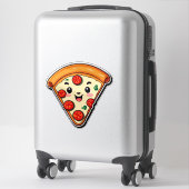 Sticker Pizza Cartoon Heureux Avec Pepperoni (Sur valise)
