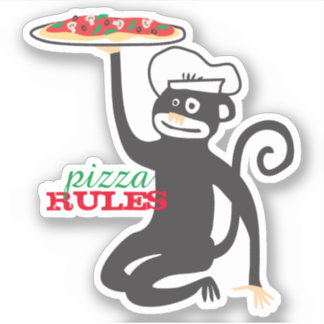 Sticker Pizza chef singe casquette junk nourriture pizza r
