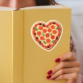 Sticker Pizza de la Saint Valentin en forme de coeur