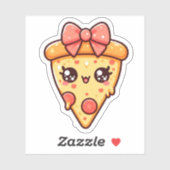 Sticker Pizza Kawaii de la part du bonheur (Feuille)