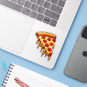 Sticker Pizza Pepperoni au fromage (Ordinateur portable avec iPhone)