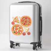 Sticker Pizza Pepperoni moderne Amusants alimentaires (Sur valise)