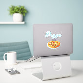 Sticker Pizza Pie Neon Pizza (Ordinateur portable sur le bureau)