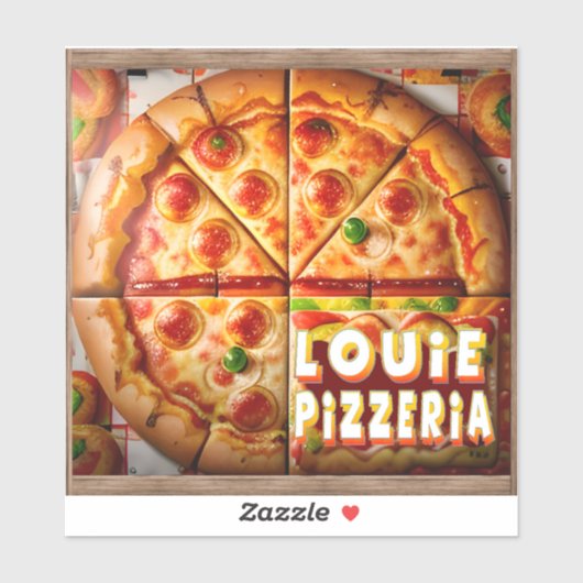 Sticker Pizza Pizzeria Design (Feuille)