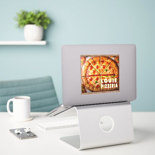 Sticker Pizza Pizzeria Design (Ordinateur portable sur le bureau)