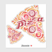 Sticker Pizza stylisée (Feuille)