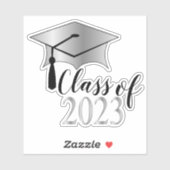 Sticker Plafond de graduation - Tassel Black Silver Class  (Feuille)