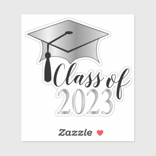 Sticker Plafond de graduation - Tassel Black Silver Class  (Feuille)