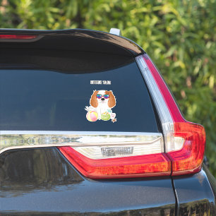 Sticker Plage Blenheim Cavalier King Charles Spaniel
