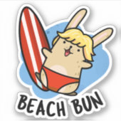 Sticker Plage Bun Funny Bunny Pun (Devant)