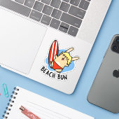 Sticker Plage Bun Funny Bunny Pun (Ordinateur portable avec iPhone)