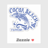 Sticker Plage de cacao Floride avec dauphin (Feuille)