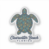 Sticker Plage de Clearwater Floride Tortue de mer Vector D (Devant)