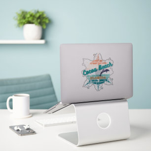Sticker Plage de Cocoa Floride Retro Sunset Vintage