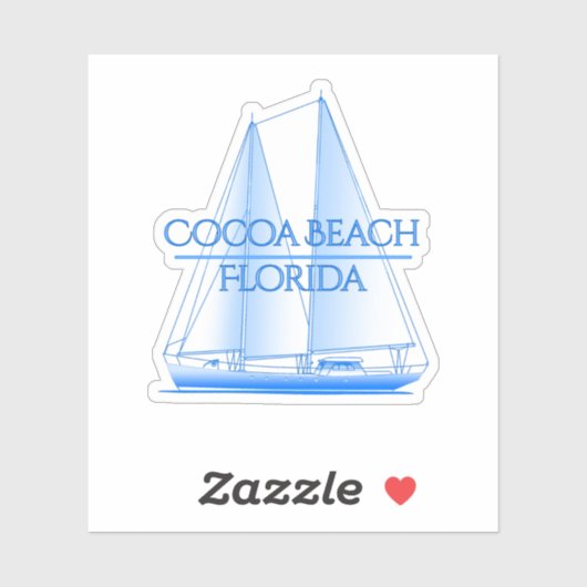 Sticker Plage de Cocoa Plage Côtière Nautique Voile (Feuille)