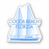 Sticker Plage de Cocoa Plage Côtière Nautique Voile (Devant)
