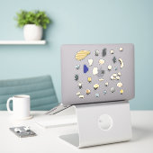 Sticker Plage de coquillages et galets (Ordinateur portable sur le bureau)
