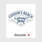 Sticker Plage de Cousin, NC L'été je suis devenu assez (Feuille)