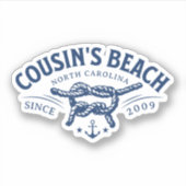 Sticker Plage de Cousin, NC L'été je suis devenu assez (Devant)