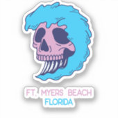 Sticker Plage de Fort Myers Floride Ondes crânes (Recto)
