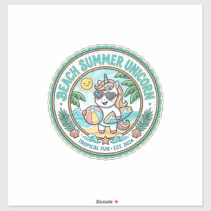 Sticker Plage de licorne Été Licorne POD Prêt Vêtements Gr