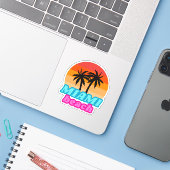 Sticker Plage de Miami (Ordinateur portable avec iPhone)