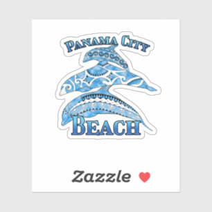 Sticker Plage de Panama City Floride Vacances Dauphins Tri