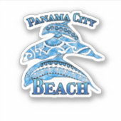 Sticker Plage de Panama City Floride Vacances Dauphins Tri (Devant)