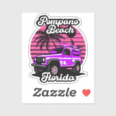 Sticker Plage de Pompano, Floride (Feuille)