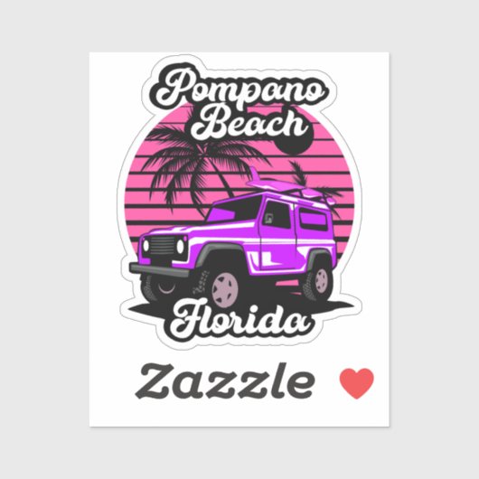 Sticker Plage de Pompano, Floride (Feuille)
