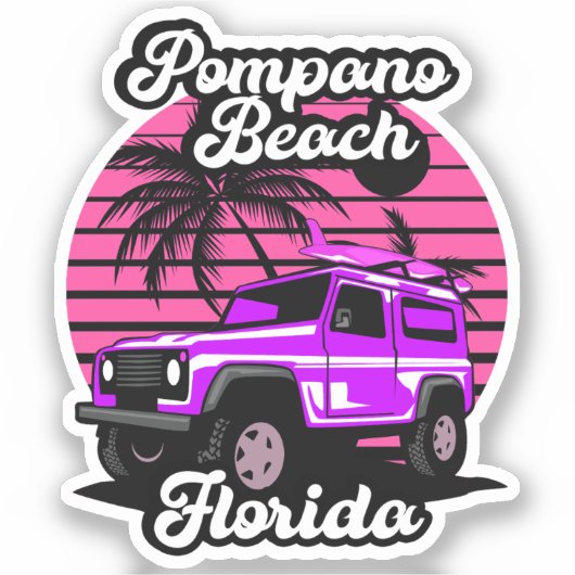 Sticker Plage de Pompano, Floride (Recto)
