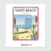 Sticker plage de Tahiti st tropez (Feuille)