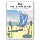Sticker Plage de West Sands, St Andrews Écosse (Devant)