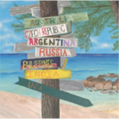 Sticker Plage des îles Cayman Voyage Océan Vinyl (Devant)