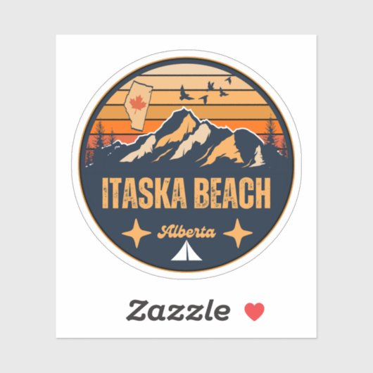 Sticker Plage d'Itaska, Alberta (Feuille)
