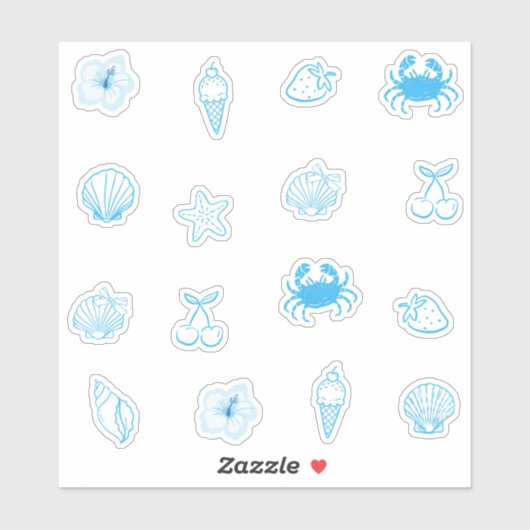 Sticker Plage grecque minimaliste (Feuille)
