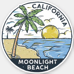 Sticker Plage Moonlight San Diego Californie