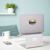 Sticker Plage Orange, Alabama (Ordinateur portable sur le bureau)