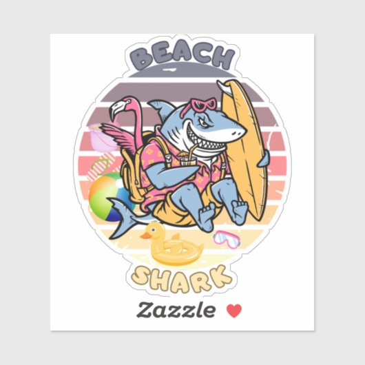 Sticker Plage Shark Adventures (Feuille)
