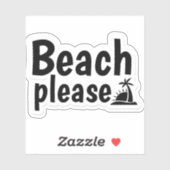 Sticker Plage s'il vous plaît texte conception (Feuille)