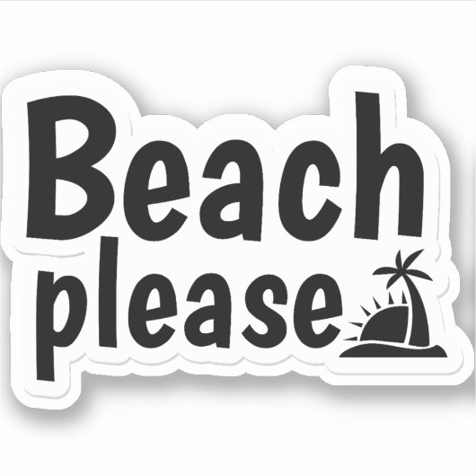 Sticker Plage s'il vous plaît texte conception (Devant)