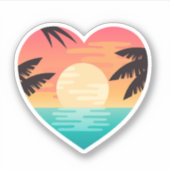 Sticker plage soleil coeur (Devant)