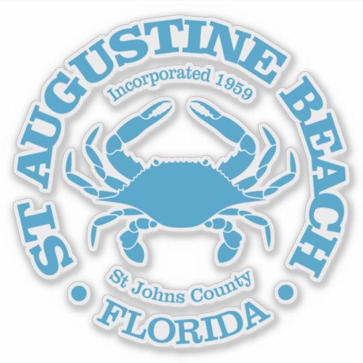 Sticker Plage St Augustine (crabe) (Devant)