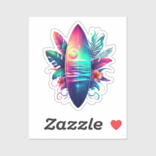 Sticker Plage Tropical Surboard