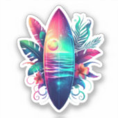 Sticker Plage Tropical Surboard (Recto)