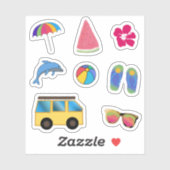 STICKER PLAGE VACANCES PACK (Feuille)