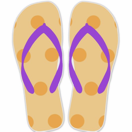 Sticker Plage violet orange Flip Flops Plage Sandales (Devant)