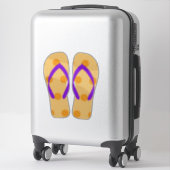 Sticker Plage violet orange Flip Flops Plage Sandales (Sur valise)