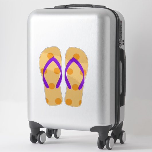 Sticker Plage violet orange Flip Flops Plage Sandales (Sur valise)