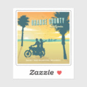 Sticker Plages du comté d'Orange, Californie (Feuille)